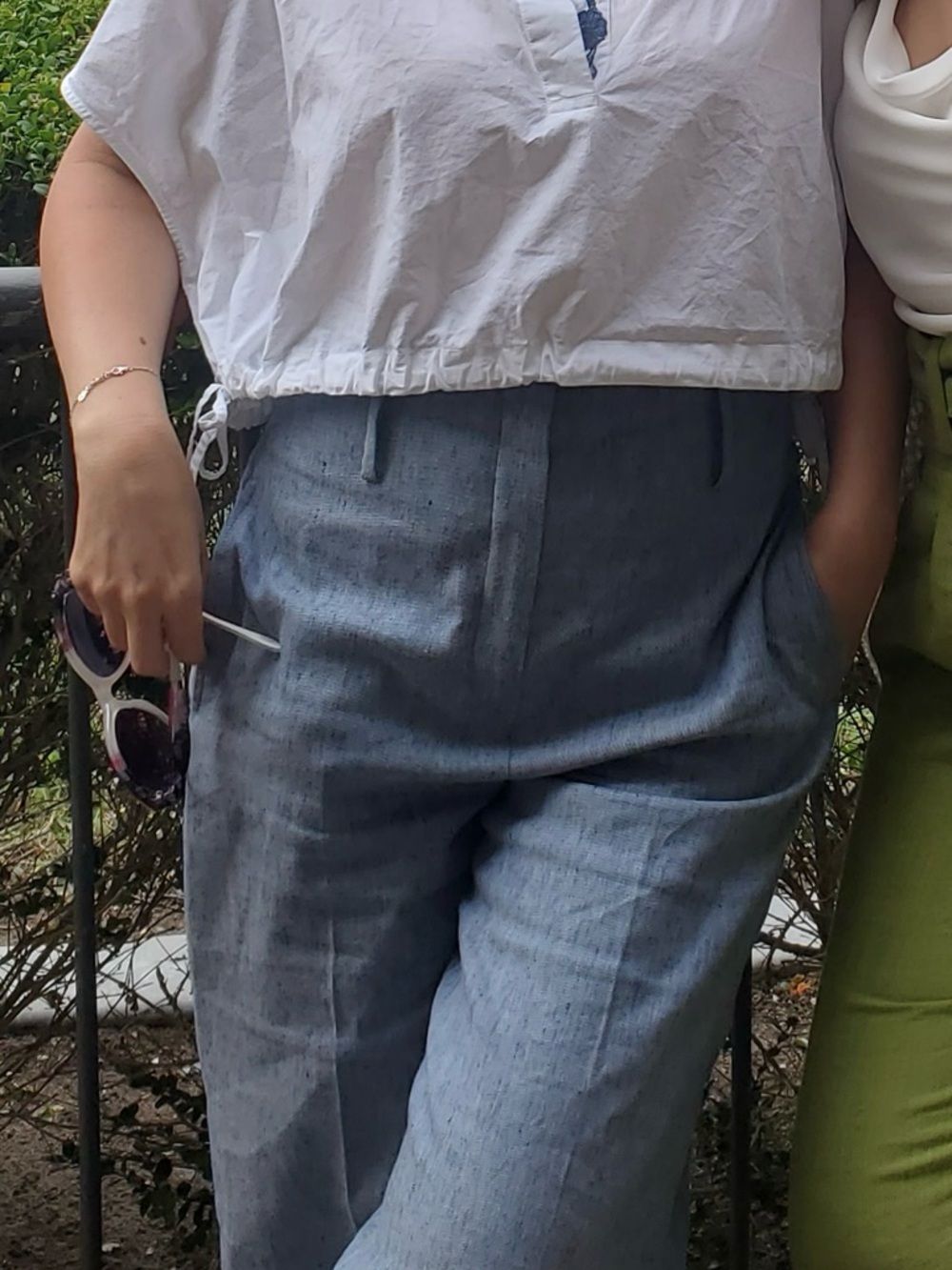 Light Blue denim High-Waist Trousers